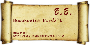 Bedekovich Barót névjegykártya